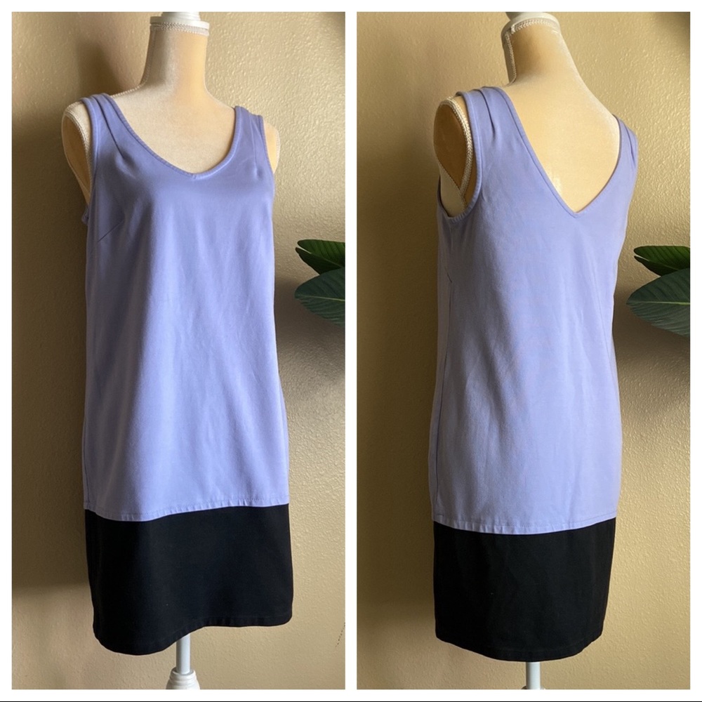 Tori Richard Honolulu Colorblock Sleeveless Double V Shift Dress